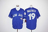 Toronto Blue Jays #19 Jose Bautista Player 40TH Patch Blue Stitched Jersey,baseball caps,new era cap wholesale,wholesale hats